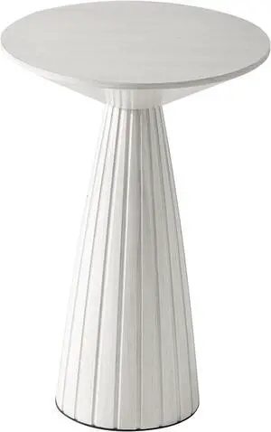 Pedestal Small Drink Table Round Martini Table Wood Plant Stand End Table for Small Space Living Room, Bedroom, White