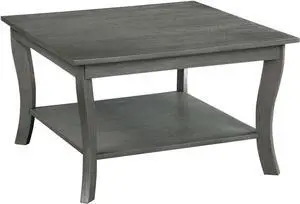Convenience Concepts American Heritage Square Coffee Table, Wirebrush Dark Gray
