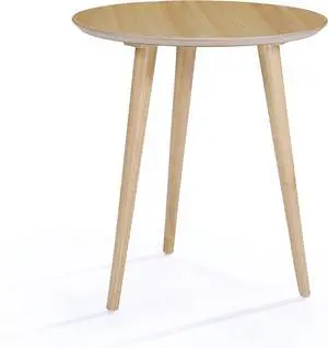 GDF Studio Evangeline Finished Wood End Table w/Faux Wood Overlay (Natural Oak)