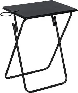 LOFTEY TV Tray Table, Folding TV Dinner Table, Portable TV Tables for Living Room for Eating, Heavy Duty Foldable Side Table for Eating on Couch&Sofa, Black