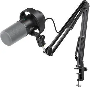 FIFINE K688 Podcast Microphone Kit, USB/XLR Dynamic Microphone with Boom Arm for PC/XLR Mixer, Gaming Mic with Mute Button, Headphone Jack for Vocal, Voice-Over, Streaming, Music Recording -K688CT
