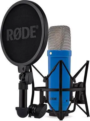 RØDE NT1 Signature Series Large-Diaphragm Condenser Microphone with Shock Mount, Pop Filter and XLR Cable for Music Production, Vocal Recording, Streaming and Podcasting (Cobalt)