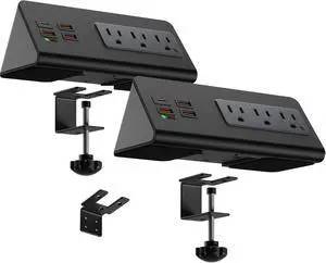 Power Charge Station Edge clamp Mount 15A 1875W with USB-C portsTabletop Surge Protector Desk Clamp Power Sockets with 3 AC Outlets and 4 Fast Charging USB Ports PD 30W Fast Charging Power Charge Station Edge clamp Mount 15A 1875W with USB-C portsTabletop Surge Protector Desk Clamp Power Sockets with 3 AC Outlets and 4 Fast Charging USB Ports PD 30W Fast Charging