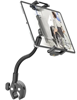 WISHCODE Gooseneck Wheelchair & Hospital Bed Tablet Mount, Fits 5.515.6" WISHCODE Gooseneck Wheelchair & Hospital Bed Tablet Mount, Fits 5.515.6"
