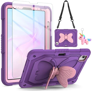 for iPad Air 5th/4th Generation Case with Screen Protector, for iPad Pro 11 Inch Case Butterfly Stand Strap Dolls Pencil Holder Kids Girls Hard Cover for iPad Air 4th 5th 10.9/iPad Pro 11 2022-Purple for iPad Air 5th/4th Generation Case with Screen Protector, for iPad Pro 11 Inch Case Butterfly Stand Strap Dolls Pencil Holder Kids Girls Hard Cover for iPad Air 4th 5th 10.9/iPad Pro 11 2022-Purple