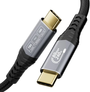 CABLAPTOP [80Gbps,16K,240W Thunderbolt 5 Cable,USB4 Gen4 for Thunderbolt 4,16K@60Hz/Dual 8K@60Hz Video, 240W, for MacBook Pro,Hub,Dock,eGPU,Laptops,Display usbc to usbc Monitor Cable 6.6FT/2m CABLAPTOP [80Gbps,16K,240W Thunderbolt 5 Cable,USB4 Gen4 for Thunderbolt 4,16K@60Hz/Dual 8K@60Hz Video, 240W, for MacBook Pro,Hub,Dock,eGPU,Laptops,Display usbc to usbc Monitor Cable 6.6FT/2m