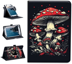 Universal Tablet Case 10.1 Inch Android Tablet Cover 360-Degree Rotation Viewing Stand Folio PU Leather Covers for All Kinds of 9-10.5 Inch Android/iOS/Windows Tablets Cases,Black Red Mushrooms Universal Tablet Case 10.1 Inch Android Tablet Cover 360-Degree Rotation Viewing Stand Folio PU Leather Covers for All Kinds of 9-10.5 Inch Android/iOS/Windows Tablets Cases,Black Red Mushrooms