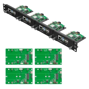 UCTRONICS 1U Rack Mount for Raspberry Pi 5, 19" Server Rack with 4 PCIe to M.2 NVME SSD Adapters, Support Up to 4 Pi 5 UCTRONICS 1U Rack Mount for Raspberry Pi 5, 19" Server Rack with 4 PCIe to M.2 NVME SSD Adapters, Support Up to 4 Pi 5