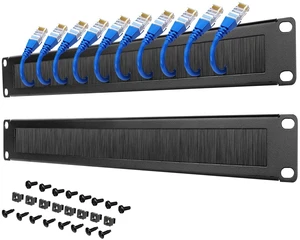 1U Brush Panel, Brush Strip Plate for Cable Entry&Management, Server Rack Cable Organizer with Tidy Brush for 19in Network Rack/Server Rack/Cabinet Enclosure, Black,2 Pack 1U Brush Panel, Brush Strip Plate for Cable Entry&Management, Server Rack Cable Organizer with Tidy Brush for 19in Network Rack/Server Rack/Cabinet Enclosure, Black,2 Pack
