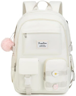 YAMTION School Backpack for Teen Girls,15.6in Laptop Backpack Kids Bookbag for Middle School College Students,Cute School Bag for Women (Beige, Fits 15.6in PC) YAMTION School Backpack for Teen Girls,15.6in Laptop Backpack Kids Bookbag for Middle School College Students,Cute School Bag for Women (Beige, Fits 15.6in PC)