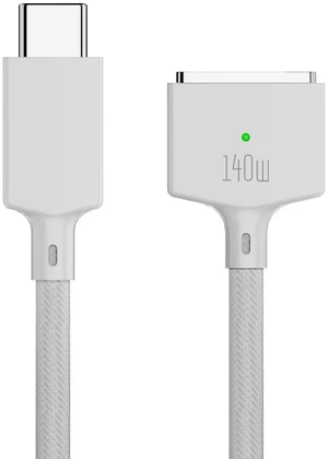 SlimQ 140W USB-C Magnetic 3 Cable for MacBook Air & Pro, 2M, Braided, White SlimQ 140W USB-C Magnetic 3 Cable for MacBook Air & Pro, 2M, Braided, White