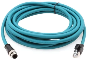 SZRMCC M12 Ethernet Cable D-Code 4 Pin Male to RJ45 Connector High Flex Cat5e Shielded Waterproof Network Cable for Industrial Camera Sensor (5m,Bule) SZRMCC M12 Ethernet Cable D-Code 4 Pin Male to RJ45 Connector High Flex Cat5e Shielded Waterproof Network Cable for Industrial Camera Sensor (5m,Bule)