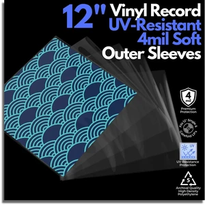 Vinyl Record Sleeves, 4 Mil HDPE Outer Sleeves, Clear, 50 Pack Vinyl Record Sleeves, 4 Mil HDPE Outer Sleeves, Clear, 50 Pack