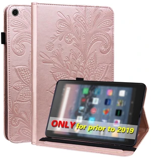 VODEFOX Kindle Fire HD 8 8th/7th/6th Generation Case 2016/2017/2018,Embossed Lace Flower Pattern PU Leather Folio Wallet Shockproof Cover with Pen Holder Elastic Band - Golden VODEFOX Kindle Fire HD 8 8th/7th/6th Generation Case 2016/2017/2018,Embossed Lace Flower Pattern PU Leather Folio Wallet Shockproof Cover with Pen Holder Elastic Band - Golden