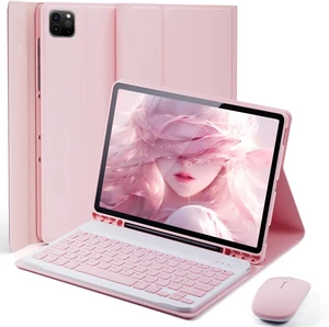 TUNKARMOR for iPad Air 13 inch (M4-2026, M3-2025, M2-2024) Case Keyboard and iPad Pro 12.9 inch (6th, 5th, 4th, 3rd Generation) Keyboard Case Built-in Pencil Holder with Mouse - Pink TUNKARMOR for iPad Air 13 inch (M4-2026, M3-2025, M2-2024) Case Keyboard and iPad Pro 12.9 inch (6th, 5th, 4th, 3rd Generation) Keyboard Case Built-in Pencil Holder with Mouse - Pink