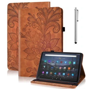TUOLISG for Kindle Fire Max 11 Case - Embossed Lace PU Leather Flip Folio Tablet Case with Elastic Band & Card Slots/Holder, Multi-Angle Viewing Stand Cover, Brown TUOLISG for Kindle Fire Max 11 Case - Embossed Lace PU Leather Flip Folio Tablet Case with Elastic Band & Card Slots/Holder, Multi-Angle Viewing Stand Cover, Brown