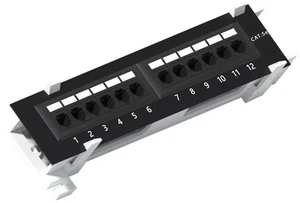 1U 12 Ports Cat5E Wallmount Patch Panel, UTP Ethernet Patch Panel with RJ45 Cat5E Adapter Patch Panel 1U 12 Ports Cat5E Wallmount Patch Panel, UTP Ethernet Patch Panel with RJ45 Cat5E Adapter Patch Panel