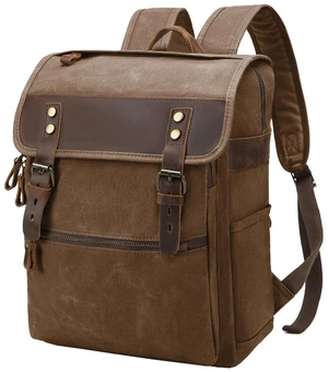 NEHOR Waxed Canvas Vintage Backpack for Men Women, Coffee NEHOR Waxed Canvas Vintage Backpack for Men Women, Coffee