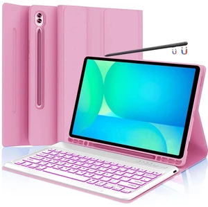 Keyboard Case for Samsung Galaxy Tab S10 FE Plus 13.1", Smart S10fe+ Keyboard Case with S-Pen Holder, Pink Keyboard Case for Samsung Galaxy Tab S10 FE Plus 13.1", Smart S10fe+ Keyboard Case with S-Pen Holder, Pink