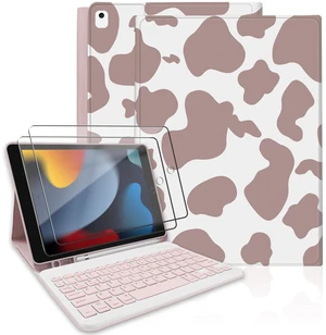TopPerfekt for iPad 9th Generation Keyboard Case 10.2" 2021, Magnetically Absorbent, Auto Sleep/Wake, Pencil Holder with 2 Tempered Film for iPad 8th/7th Gen 10.2" - Brown Cow TopPerfekt for iPad 9th Generation Keyboard Case 10.2" 2021, Magnetically Absorbent, Auto Sleep/Wake, Pencil Holder with 2 Tempered Film for iPad 8th/7th Gen 10.2" - Brown Cow
