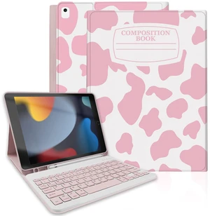 TopPerfekt for iPad 9th Generation Keyboard Case 10.2" 2021, Magnetically Absorbent, Auto Sleep/Wake, Pencil Holder for iPad 8th Gen 2020, 7th Gen 2019, Air 3rd, pro 10.5" (Notebook Pink Cow) TopPerfekt for iPad 9th Generation Keyboard Case 10.2" 2021, Magnetically Absorbent, Auto Sleep/Wake, Pencil Holder for iPad 8th Gen 2020, 7th Gen 2019, Air 3rd, pro 10.5" (Notebook Pink Cow)
