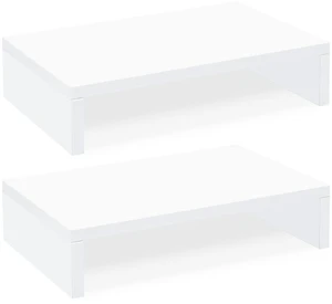 TEAMIX White Monitor Stand Riser, 2 Pack Wood TEAMIX White Monitor Stand Riser, 2 Pack Wood