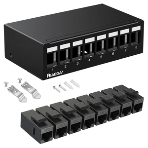 PBAEGAV Patch Panel 8 Port with 8pcs Cat6 Keystone JackEC Listed UTP No Rust and Durable (1U 8Port Cat6 Keystone Jack Unshielded) PBAEGAV Patch Panel 8 Port with 8pcs Cat6 Keystone JackEC Listed UTP No Rust and Durable (1U 8Port Cat6 Keystone Jack Unshielded)
