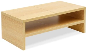 TEAMIX 20 inch Monitor Riser Stand - 2 Tiers, Wood Desktop Bookshelf, Maple TEAMIX 20 inch Monitor Riser Stand - 2 Tiers, Wood Desktop Bookshelf, Maple