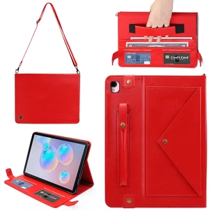 Handbag Case for iPad 10.2" (2019-2021) & iPad Pro/Air 10.5", Techcircle Folio Stand iPad Crossbody Wallet Case with Pencil Holder & Envelope Pocket, Hand Strap+Shoulder Strap Protective Cover, Red Handbag Case for iPad 10.2" (2019-2021) & iPad Pro/Air 10.5", Techcircle Folio Stand iPad Crossbody Wallet Case with Pencil Holder & Envelope Pocket, Hand Strap+Shoulder Strap Protective Cover, Red