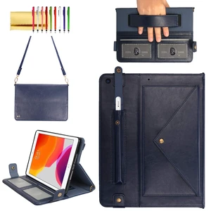 Techcircle Lightweight Folio Stand Crossbody Wallet Case for iPad Mini 7.9" Series, iPad Mini 4/5 - Soft Protective Cover with Pencil Holder, Hand & Shoulder Straps, Navy Techcircle Lightweight Folio Stand Crossbody Wallet Case for iPad Mini 7.9" Series, iPad Mini 4/5 - Soft Protective Cover with Pencil Holder, Hand & Shoulder Straps, Navy