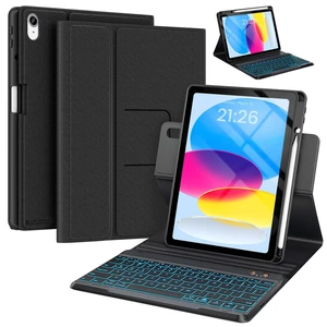 BLUTLOTUS Keyboard Case for iPad 10th Generation 2022 10.9 inch,360 Rotatable Keyboard Case with Pencil Holder, 7 Color Backlit Detachable Bluetooth Keyboard,Smart Folio Tablet Cover (Black) BLUTLOTUS Keyboard Case for iPad 10th Generation 2022 10.9 inch,360 Rotatable Keyboard Case with Pencil Holder, 7 Color Backlit Detachable Bluetooth Keyboard,Smart Folio Tablet Cover (Black)