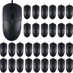 SUNYIWJIE 100 PCS Black Wired USB Computer Mouse Bulk - 1000 DPI 3 Button Corded with Home Office Noiseless Simple for Laptop Desktop PC SUNYIWJIE 100 PCS Black Wired USB Computer Mouse Bulk - 1000 DPI 3 Button Corded with Home Office Noiseless Simple for Laptop Desktop PC