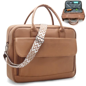 SUCIKORIO Teacher Tote Bag for Women 17inch PU Leather Laptop Briefcase Nurse Bags Professional Work Computer Bags Large Messenger Office Bag For Nursing, School, College, Brown SUCIKORIO Teacher Tote Bag for Women 17inch PU Leather Laptop Briefcase Nurse Bags Professional Work Computer Bags Large Messenger Office Bag For Nursing, School, College, Brown