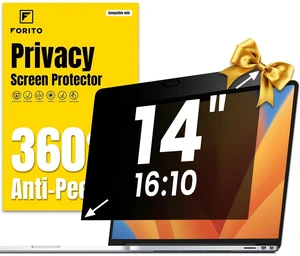 F FORITO 14 Inch 16:10 Laptop Privacy Screen Protector, 360 Anti Peeping and Anti Glare Laptop Privacy Shield Compatible with All 14" Laptops with 16:10 Aspect Ratio F FORITO 14 Inch 16:10 Laptop Privacy Screen Protector, 360 Anti Peeping and Anti Glare Laptop Privacy Shield Compatible with All 14" Laptops with 16:10 Aspect Ratio