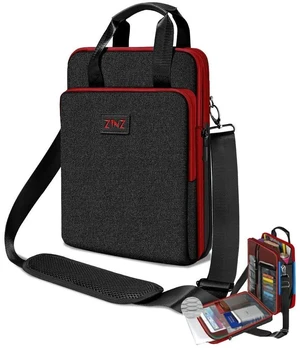 ZINZ Laptop Shoulder Bag 12.3-13 inch Case Sleeve, Expandable Handbag with Valuables Compartment Compatible with MacBook Air/Pro/Neo 13", iPad 12.9"/13"/11", Shockproof,Black-Wine edge ZINZ Laptop Shoulder Bag 12.3-13 inch Case Sleeve, Expandable Handbag with Valuables Compartment Compatible with MacBook Air/Pro/Neo 13", iPad 12.9"/13"/11", Shockproof,Black-Wine edge