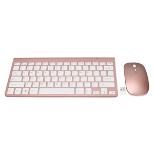 Wireless Keyboard and Mouse Combo 2.4G USB Rose Gold Ergonomic Design Thin Keycaps Wireless Keyboard and Mouse Combo 2.4G USB Rose Gold Ergonomic Design Thin Keycaps