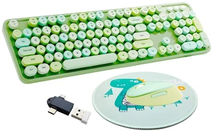 Green Retro Typewriter Wireless Keyboard and Mouse Combo for Home Office Green Retro Typewriter Wireless Keyboard and Mouse Combo for Home Office