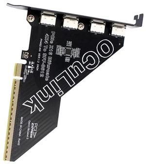 NFHK Adapter PCI-Express 4.0 PCIE 16x Detachable to Four Oculink SFF-8612 SFF-8611 External VROC Raid0 Adapter for U.2 SSD eGPU External Graphics Card Dock NFHK Adapter PCI-Express 4.0 PCIE 16x Detachable to Four Oculink SFF-8612 SFF-8611 External VROC Raid0 Adapter for U.2 SSD eGPU External Graphics Card Dock