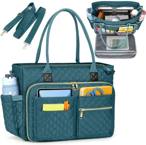 RAINSMORE Teacher Tote Bag 15.6 inch Laptop Bag for Women Work Bags Laptop Tote Nurse Bag Professional Computer Messenger with Insulated Pocket, Laptop Briefcase for Office, College, Nursing, Teal RAINSMORE Teacher Tote Bag 15.6 inch Laptop Bag for Women Work Bags Laptop Tote Nurse Bag Professional Computer Messenger with Insulated Pocket, Laptop Briefcase for Office, College, Nursing, Teal