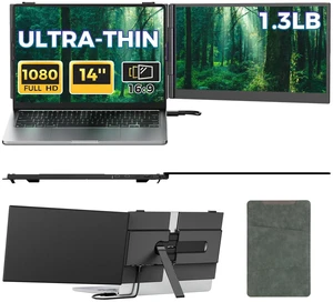Laptop Screen Extender, 14" FHD 1080P IPS Portable Monitor for Laptop Laptop Screen Extender, 14" FHD 1080P IPS Portable Monitor for Laptop