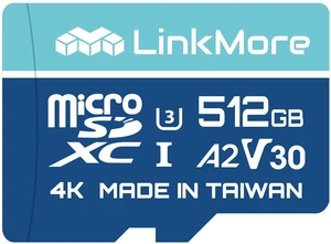 LinkMore 512GB Micro SD Card, XV23 microSDXC, A2 U3 V30, 160MB/s, UHS-I LinkMore 512GB Micro SD Card, XV23 microSDXC, A2 U3 V30, 160MB/s, UHS-I
