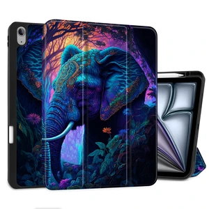 MEEgoodo Case for M4/M3/M2 iPad Air 13 inch Case 2026 2025 2024, Tablet Cover with Trifold Stand + Pencil Holder + Auto Wake/Sleep + Soft TPU Back Cover, Elephants MEEgoodo Case for M4/M3/M2 iPad Air 13 inch Case 2026 2025 2024, Tablet Cover with Trifold Stand + Pencil Holder + Auto Wake/Sleep + Soft TPU Back Cover, Elephants
