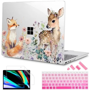 Mektron Surface Laptop Go 12.4 inch Case Compatible with Go 3/2/1 Microsoft Surface Laptop 12.4" Cover 2023-2020 Releases Model 1943/2013 Plastic Hard Shell Case with Screen Protector, Fox and Mektron Surface Laptop Go 12.4 inch Case Compatible with Go 3/2/1 Microsoft Surface Laptop 12.4" Cover 2023-2020 Releases Model 1943/2013 Plastic Hard Shell Case with Screen Protector, Fox and