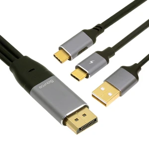 NFHK Displayport to USB C Cable 4k@60hz with USB Power Supply Support Touch Display for Host Connected to Portable Screen/VR Glasses 6.56FT/2.0M NFHK Displayport to USB C Cable 4k@60hz with USB Power Supply Support Touch Display for Host Connected to Portable Screen/VR Glasses 6.56FT/2.0M
