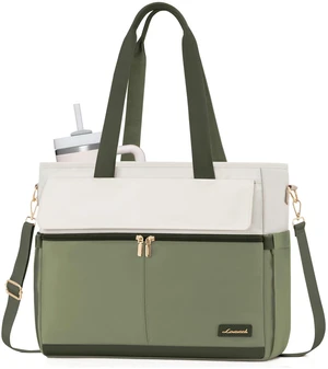 LOVEVOOK Laptop Bag for Women 15.6 Inch Canvas Laptop Large Capacity Work Bags Mutiple Pockets Teacher Bag Water Resistant Computer Bags for Business Travel Nurse, Green Beige LOVEVOOK Laptop Bag for Women 15.6 Inch Canvas Laptop Large Capacity Work Bags Mutiple Pockets Teacher Bag Water Resistant Computer Bags for Business Travel Nurse, Green Beige