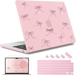 May Chen for 2026 MacBook Air 15 inch Case A3448 M5 A3241 M4 A3114 M3 A2941 M2 2025 2024 2022, Plastic Hard Shell for MacBook Air 15.3" with Retina Dispaly Fits Touch ID, Chalk Pink Bow May Chen for 2026 MacBook Air 15 inch Case A3448 M5 A3241 M4 A3114 M3 A2941 M2 2025 2024 2022, Plastic Hard Shell for MacBook Air 15.3" with Retina Dispaly Fits Touch ID, Chalk Pink Bow