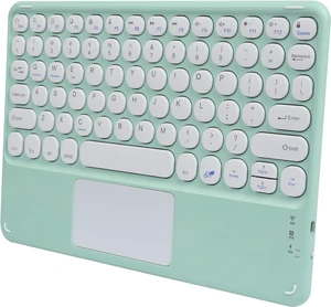 KUYHRF Wireless Keyboard with Touchpad, Ultra-Thin Rechargeable Bluetooth Keyboard Mini with Trackpad, Round Keys for iPad pro/iPad/iOS/Mac OS/Windows/Android (Green) KUYHRF Wireless Keyboard with Touchpad, Ultra-Thin Rechargeable Bluetooth Keyboard Mini with Trackpad, Round Keys for iPad pro/iPad/iOS/Mac OS/Windows/Android (Green)