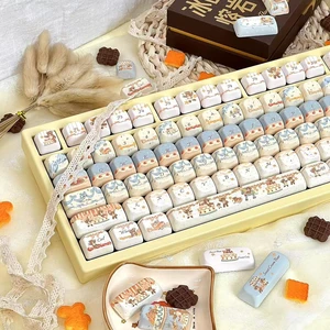 COOMICKEY Cute PBT Keycaps, MOA Profile Keycap Set, Dye Sublimation Creamy Keyboard Keycaps Suitable for 60% 65% 75% 80% 100% MX Switches Mechanical Keyboard COOMICKEY Cute PBT Keycaps, MOA Profile Keycap Set, Dye Sublimation Creamy Keyboard Keycaps Suitable for 60% 65% 75% 80% 100% MX Switches Mechanical Keyboard