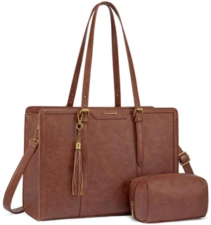 LOVEVOOK Laptop Bag for Women Vintage Leather Laptop Tote 17.3 inch Large Capacity Computer bag with Clutch Purse for Work LOVEVOOK Laptop Bag for Women Vintage Leather Laptop Tote 17.3 inch Large Capacity Computer bag with Clutch Purse for Work
