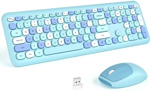 KNOWSQT Wireless Keyboard and Mouse Combo, Pale Blue Full-Sized 2.4G Silent Keycap Colorful Keyboards, USB Dongle Plug Play, Laptop, Windows, PC, Mac, Desktop KNOWSQT Wireless Keyboard and Mouse Combo, Pale Blue Full-Sized 2.4G Silent Keycap Colorful Keyboards, USB Dongle Plug Play, Laptop, Windows, PC, Mac, Desktop